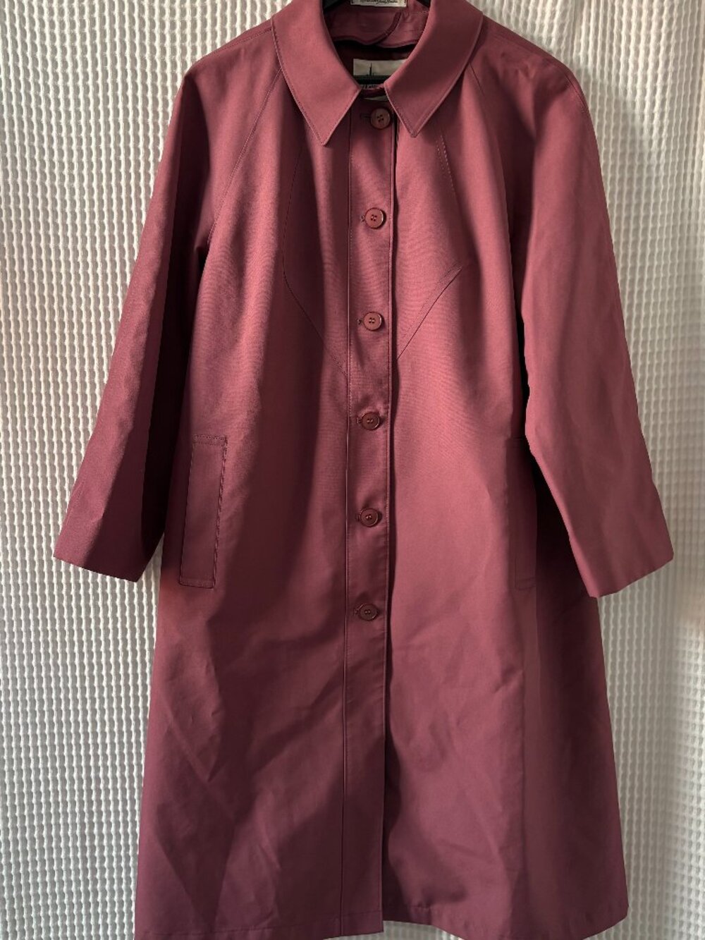 Vintage Misty Harbor US-made rose plum trench rain coat women's 12P